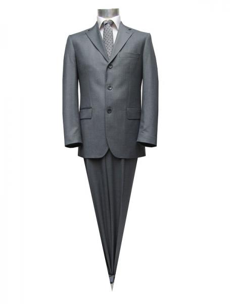Modern Fit 3-Knopf Herren Anzug Grau