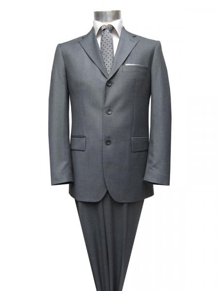 Modern Fit 3-Knopf Herren Anzug Grau