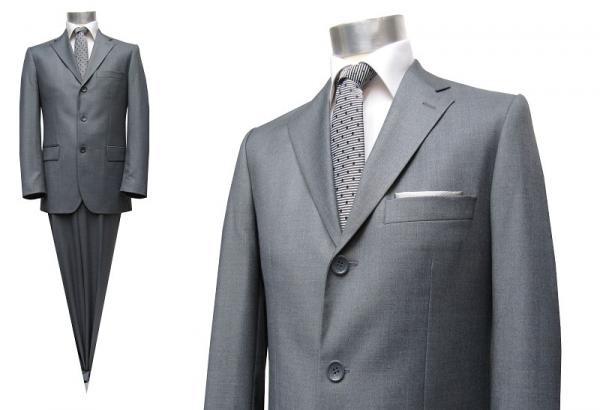 Modern Fit 3-Knopf Herren Anzug Grau