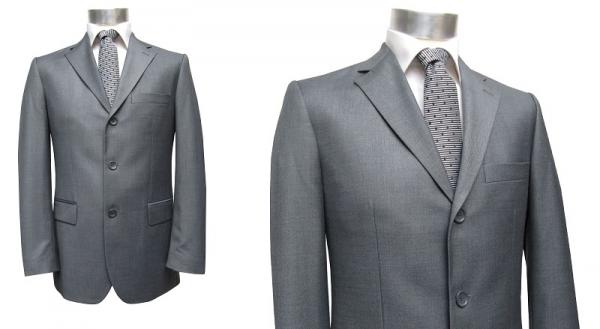 Modern Fit 3-Knopf Herren Anzug Grau