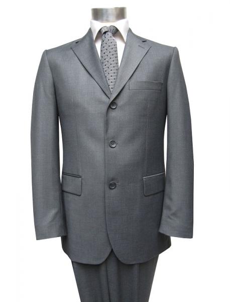 Modern Fit 3-Knopf Herren Anzug Grau