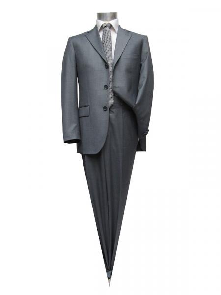 Modern Fit 3-Knopf Herren Anzug Grau