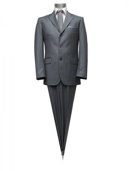 Modern Fit 3-Knopf Herren Anzug Grau
