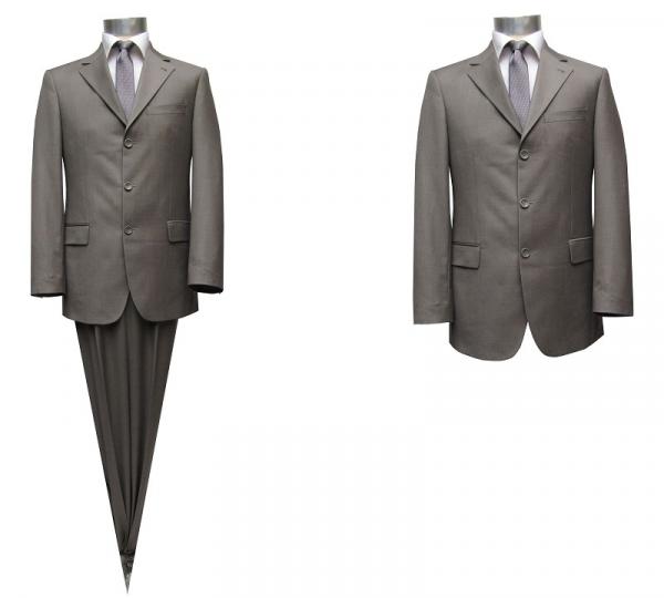 Herren Anzug 3-Knopf Khaki Grün Modern Fit