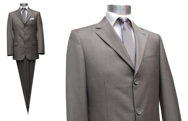 Herren Anzug 3-Knopf Khaki Grün Modern Fit