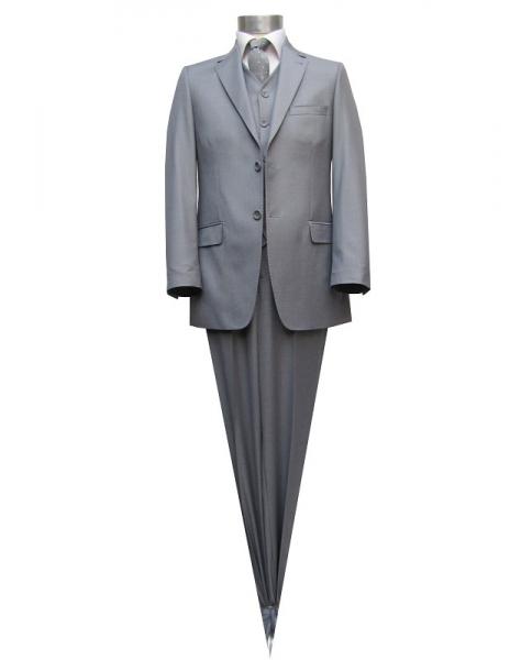 Herren Anzug 3-Teilig Grau Regular