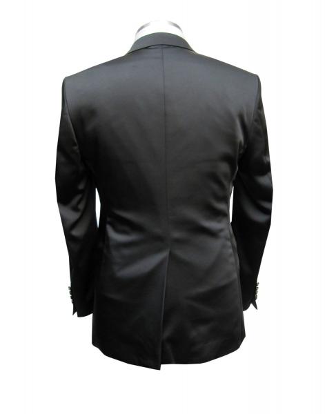 Herren Slim-fit Hochzeitsanzug Event Schwarz Glänzend
