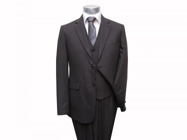 Herren Anzug mit Weste Braun Modern Fit