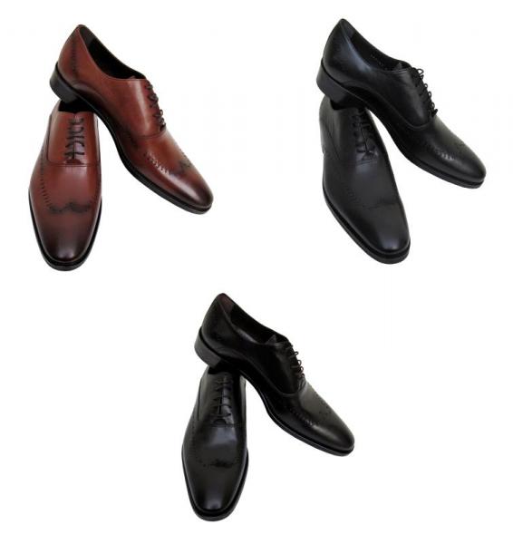 Herren Leder Schuhe Schnürschuhe