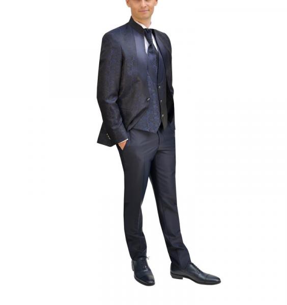 Jacquard Mao Kragen Hochzeitsanzug