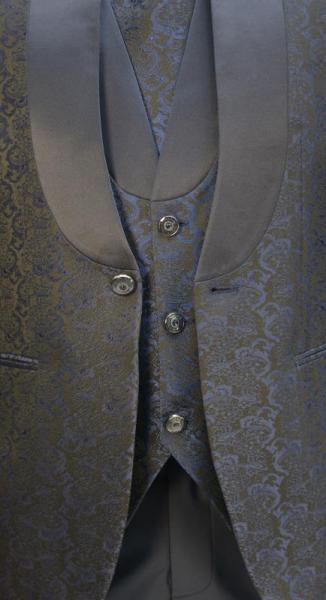 Jacquard Mao Kragen Hochzeitsanzug