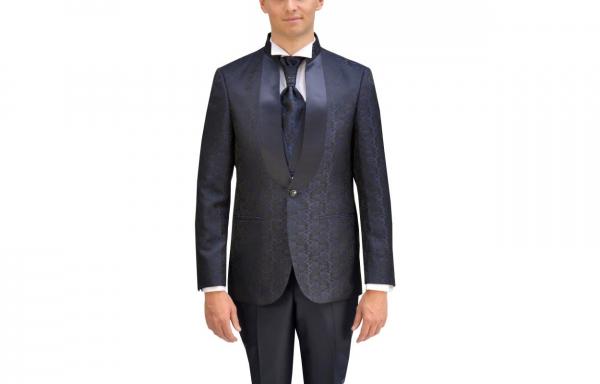 Jacquard Mao Kragen Hochzeitsanzug