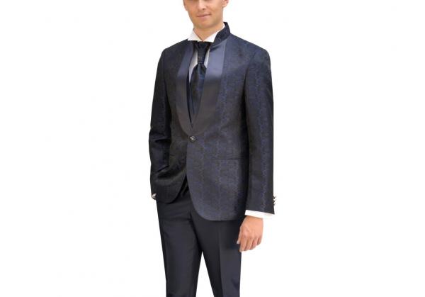 Jacquard Mao Kragen Hochzeitsanzug