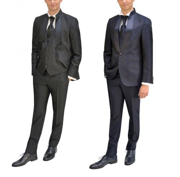 Jacquard Mao Kragen Hochzeitsanzug