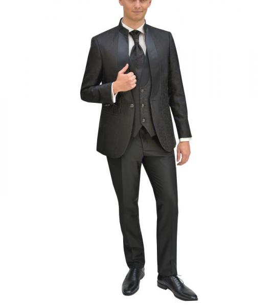 Jacquard Mao Kragen Hochzeitsanzug