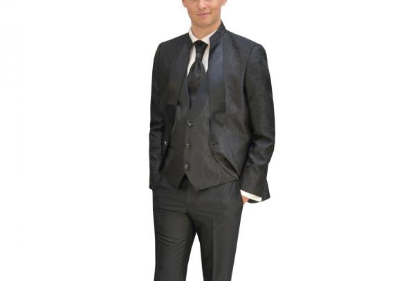 Jacquard Mao Kragen Hochzeitsanzug