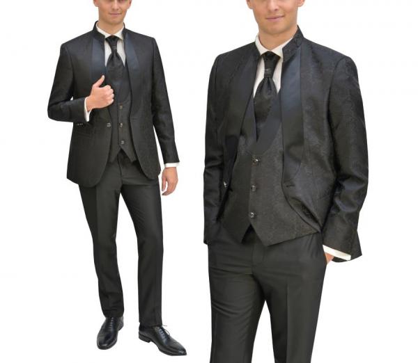 Jacquard Mao Kragen Hochzeitsanzug