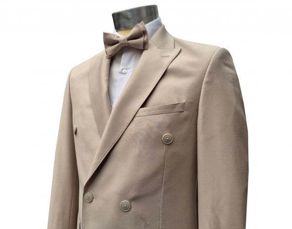 Zweireiher Anzug Herren Slim mit Fliege 3 Farben