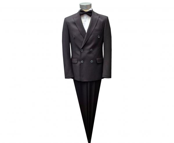 Zweireiher Anzug Herren Slim mit Fliege 3 Farben