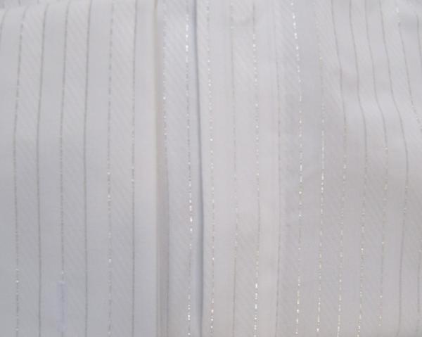 Vintage Umschlagmanschetten Hemd Weiß Lurex