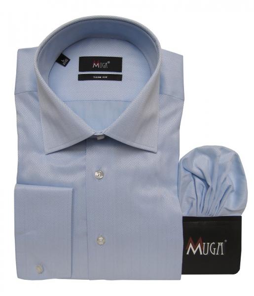 Fischgrät Slim-fit Herren Hemd Langarm