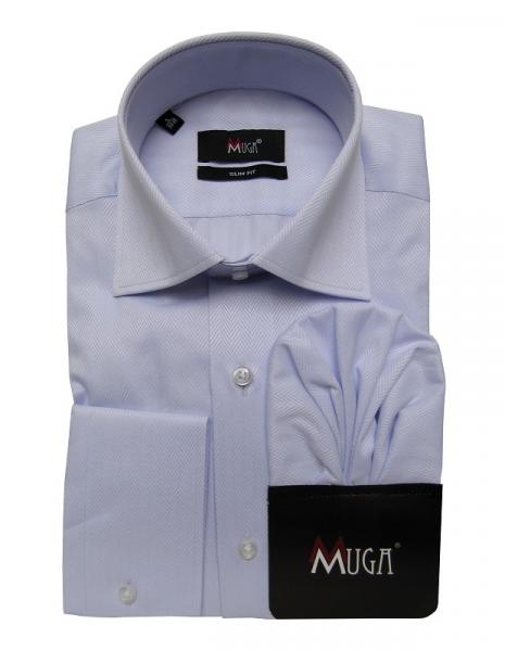 Fischgrät Slim-fit Herren Hemd Langarm