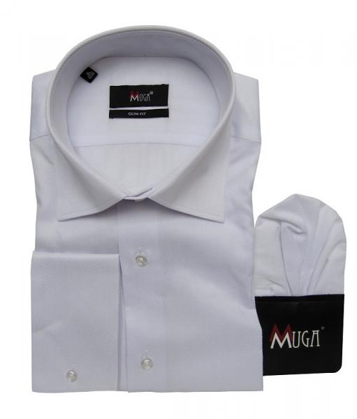 Fischgrät Slim-fit Herren Hemd Langarm
