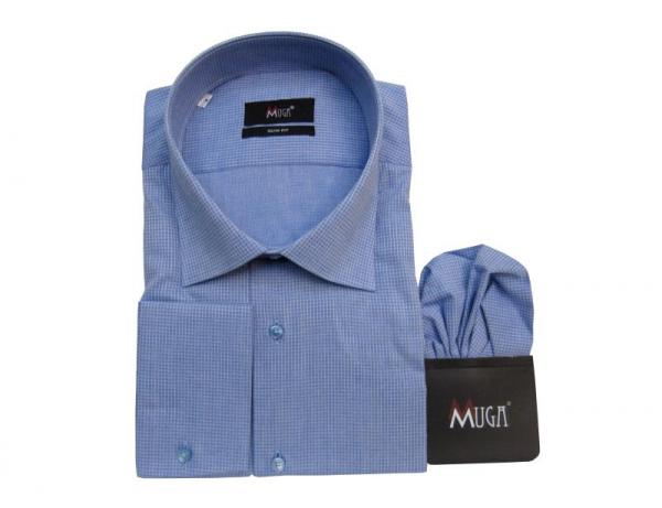 Herren Hemd Slim-Fit Lang Arm Piqué