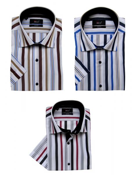 Kurz Arm Slim-fit Herren Hemd