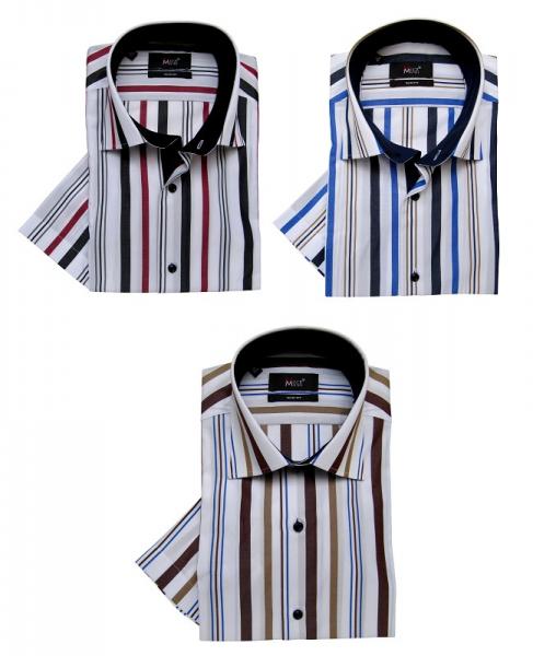 Kurz Arm Slim-fit Herren Hemd