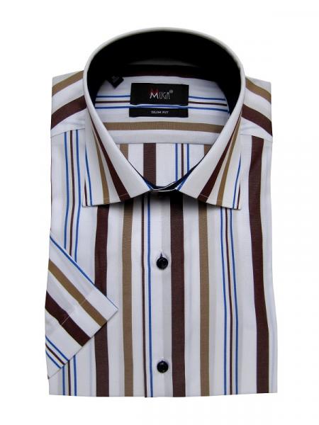 Kurz Arm Slim-fit Herren Hemd