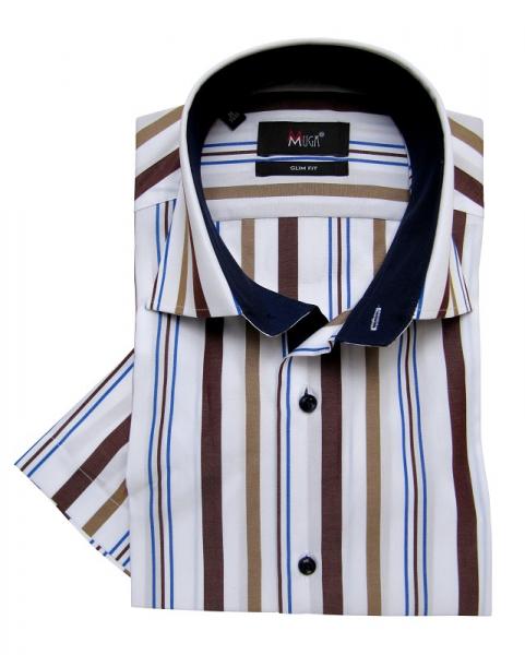 Kurz Arm Slim-fit Herren Hemd