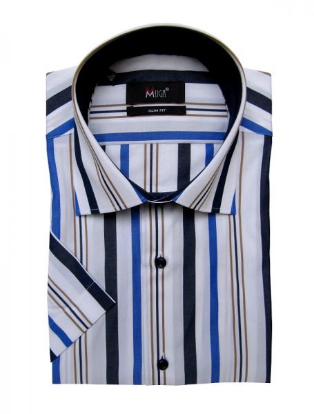 Kurz Arm Slim-fit Herren Hemd
