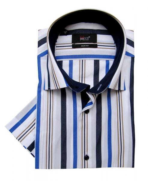 Kurz Arm Slim-fit Herren Hemd
