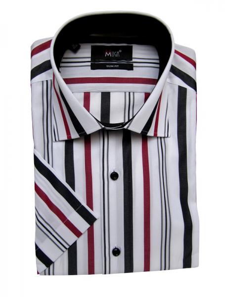 Kurz Arm Slim-fit Herren Hemd