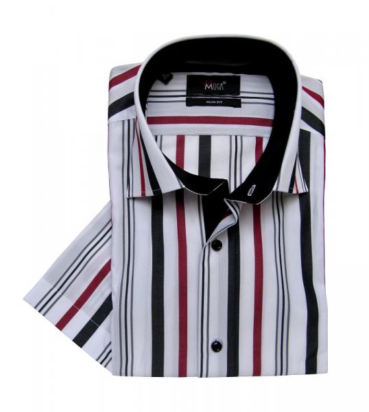 Kurz Arm Slim-fit Herren Hemd