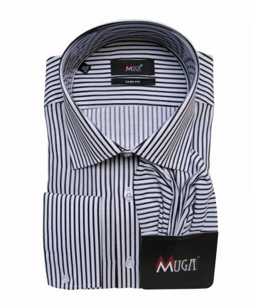 Herren Kombimanschetten Hemd Slim-Fit