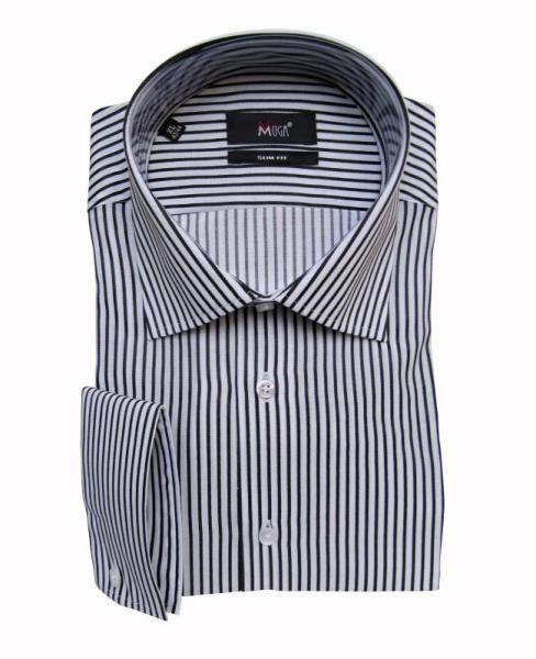 Herren Kombimanschetten Hemd Slim-Fit