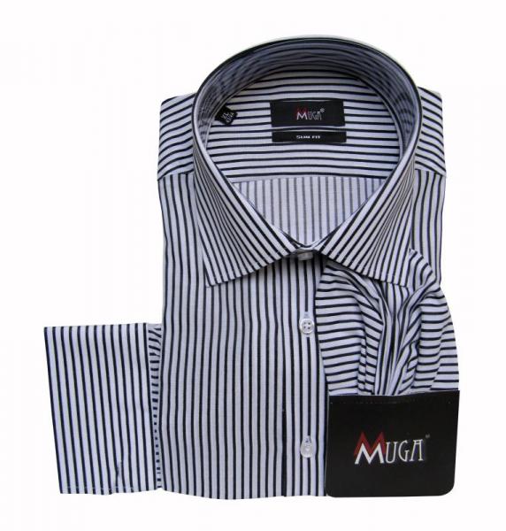Herren Kombimanschetten Hemd Slim-Fit