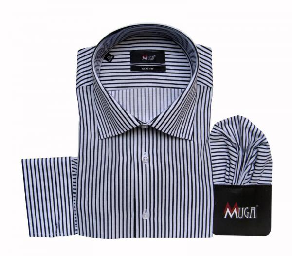 Herren Kombimanschetten Hemd Slim-Fit