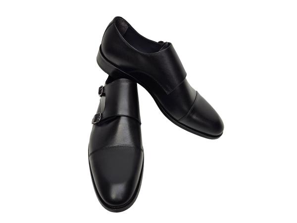 Monkstrap Leder Schuhe Herren 2 Schnallen