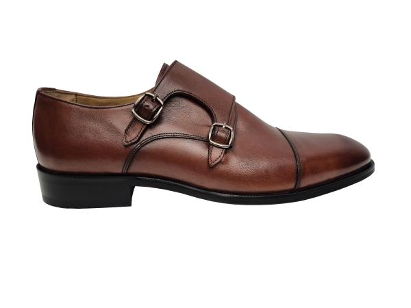 Monkstrap Leder Schuhe Herren 2 Schnallen
