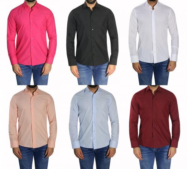 Slim-fit Herrenhemd Sportmanschette