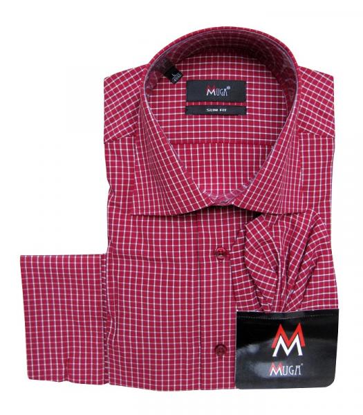 Herren Vichy Hemd Slim-fit Lang Arm