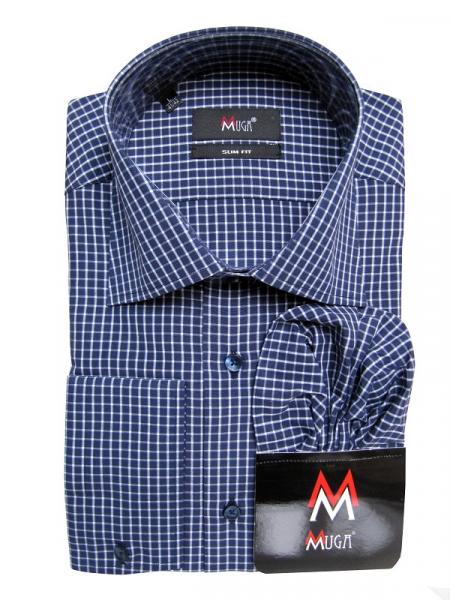 Herren Vichy Hemd Slim-fit Lang Arm