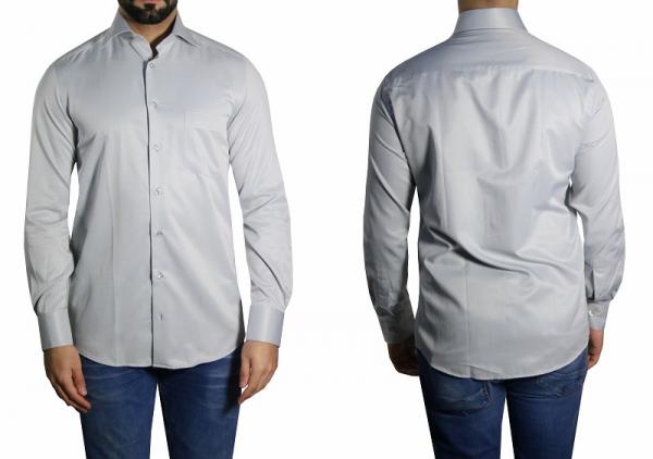 Diagonal gestreiftes Hemd Regular Langarm