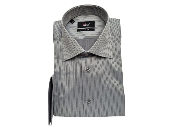 Strukturstreifen Herren Hemd Slim-fit Lang Arm