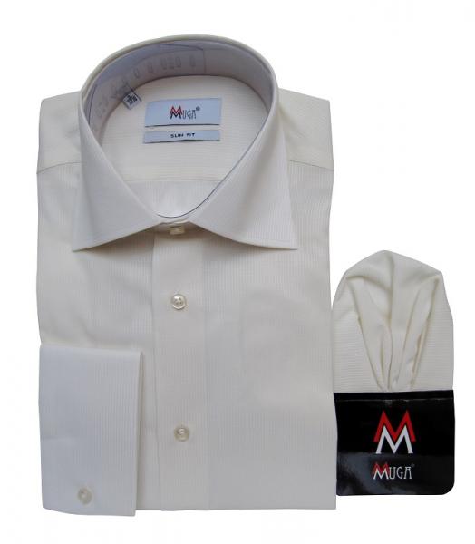 Uni Streifen Herrenhemd Slim-fit Lang Arm