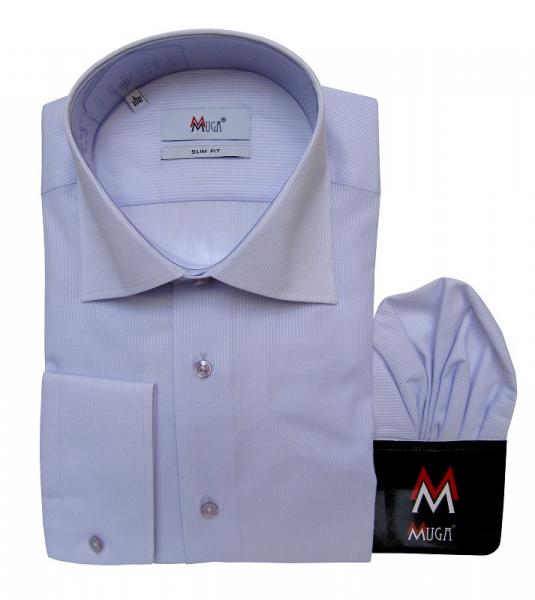 Uni Streifen Herrenhemd Slim-fit Lang Arm
