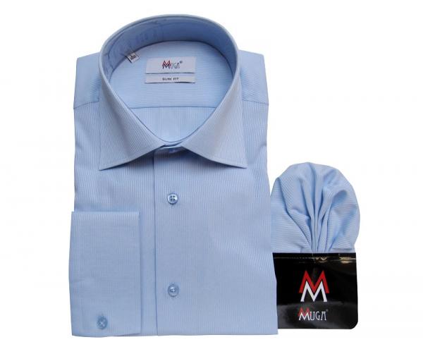 Uni Streifen Herrenhemd Slim-fit Lang Arm